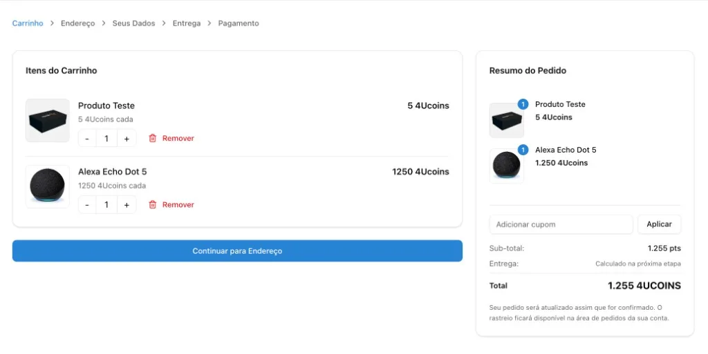 Página de produto — Alexa Echo Dot 5 em 4Ucoins