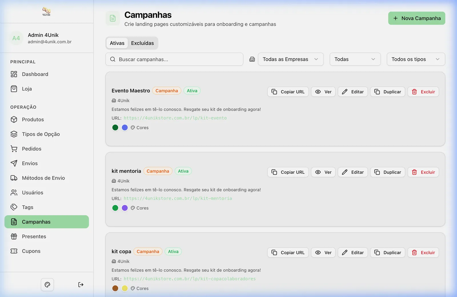 Integração Workvivo — feed e resgate 4unik