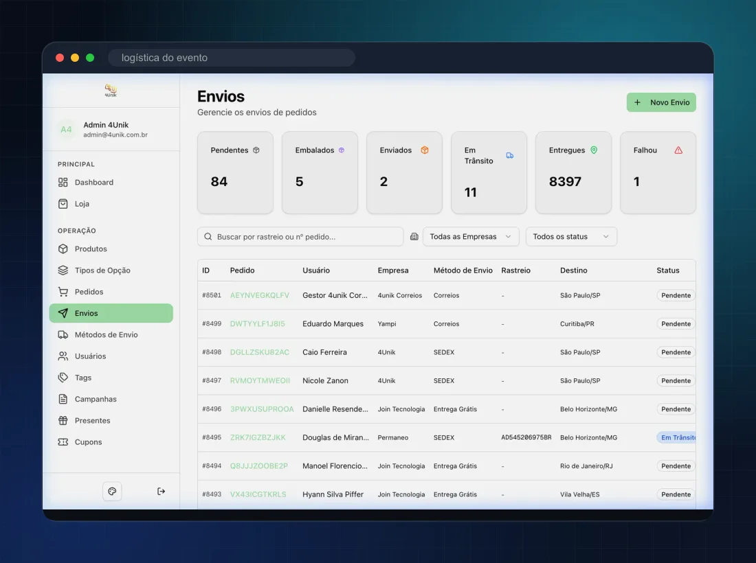 Benefícios na interface — Experiência fluida, sem montanha de caixas