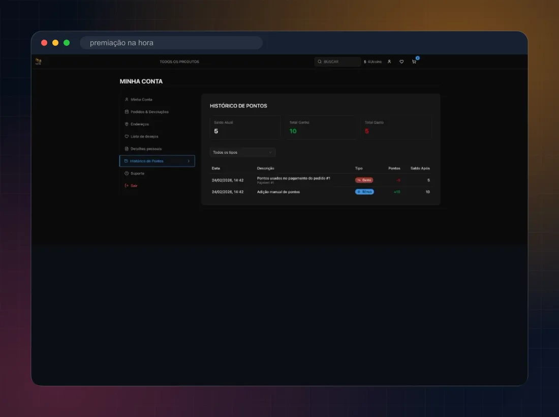 Benefícios na interface — Performance reconhecida na hora certa